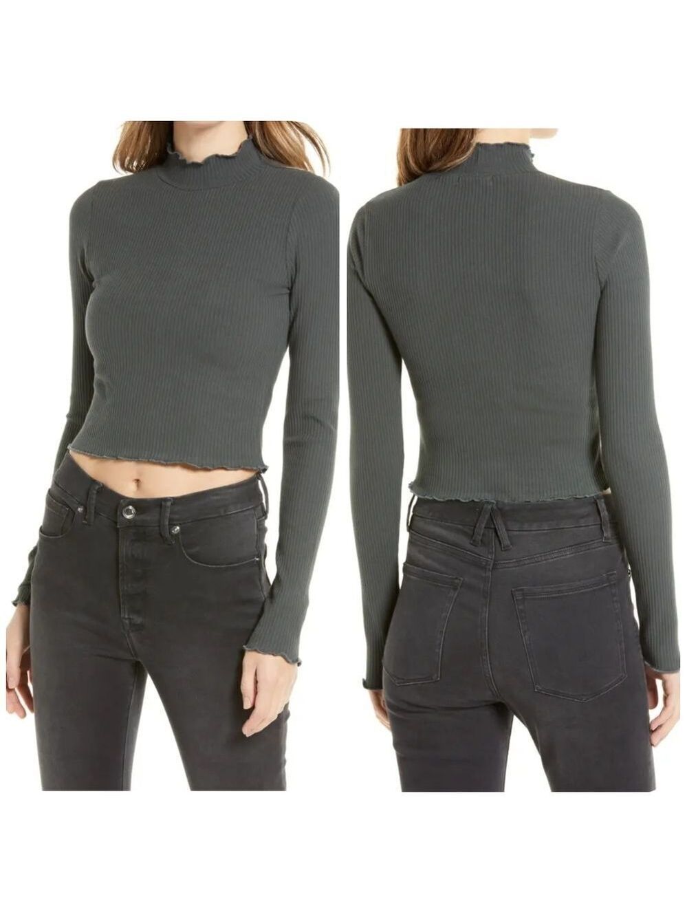 Good American Mock Neck Rib Top